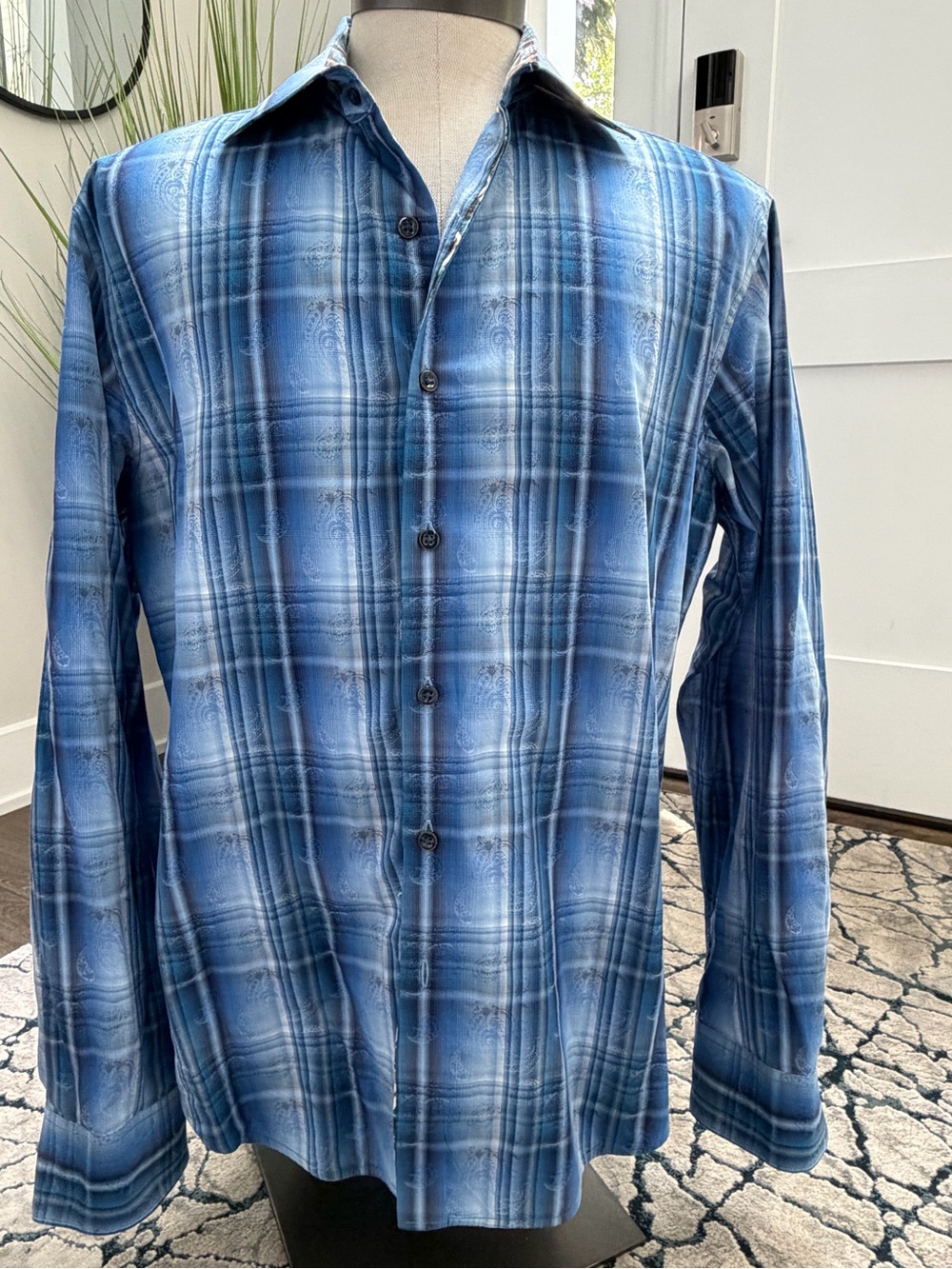 Robert Graham Blue Plaid Long-Sleeve Button-Down Shirt
